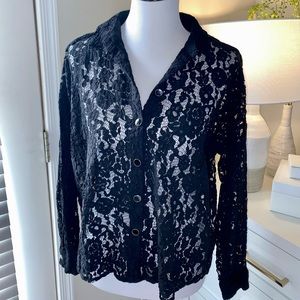 Black Lace Zara Blouse - Size L